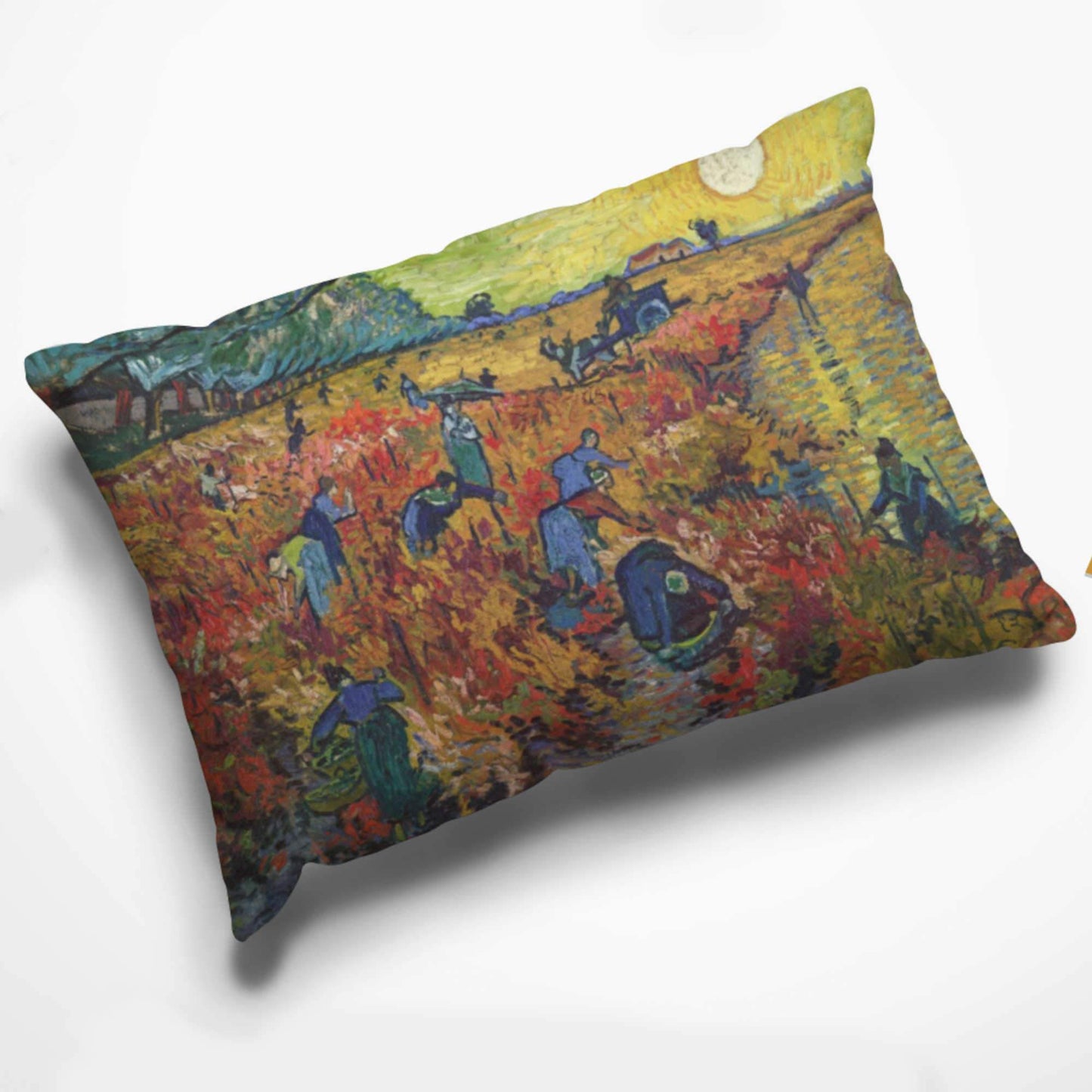 Premium Quality Dog Bed with Removable Washable Pillow Cover | The Red Vineyard by Vincent van Gogh. [FREE US SHIPPING] Dog Beds Pets on Merch Fleece 18x28 inch 