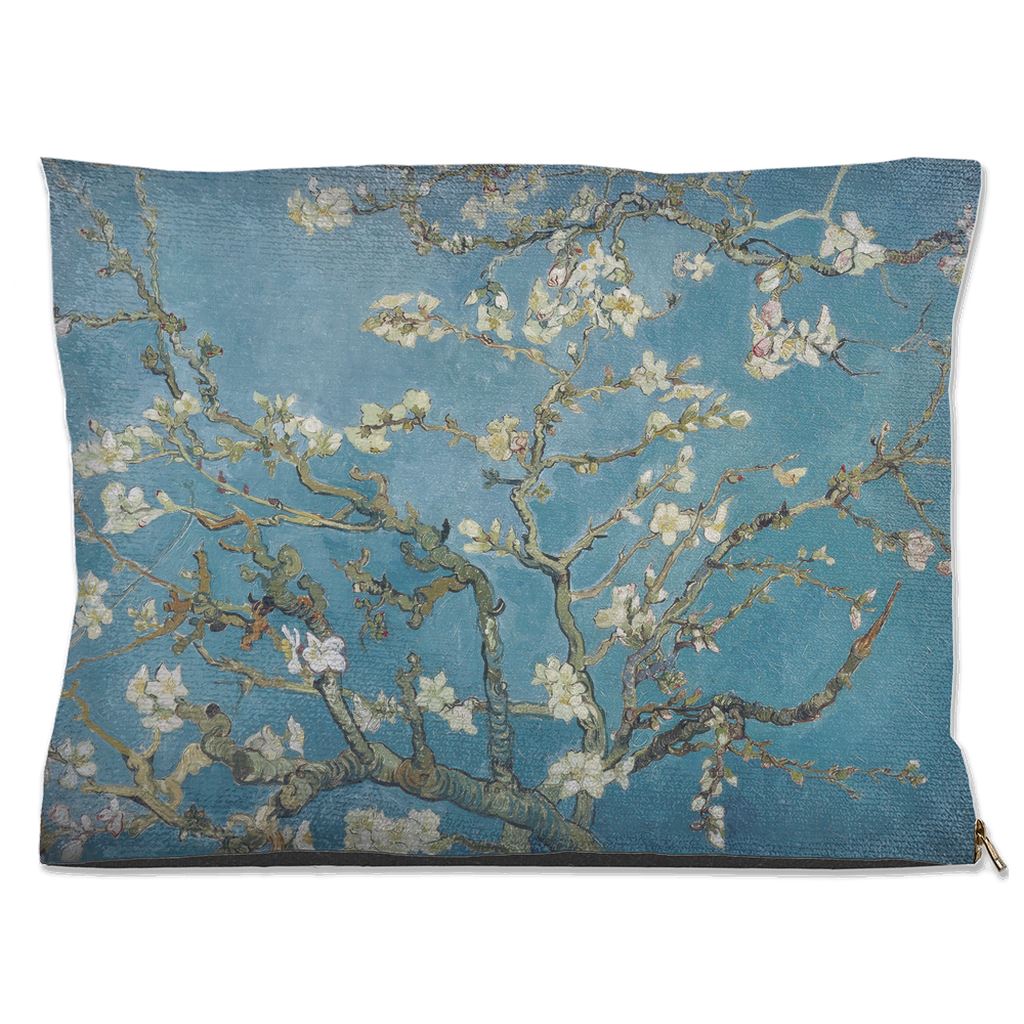 Premium Quality Pet Bed with Removable Washable Pillow Cover | Almond blossom by Vincent van Gogh. [FREE US SHIPPING] Dog Beds Pets on Merch Water Resistant 30x40 inch 