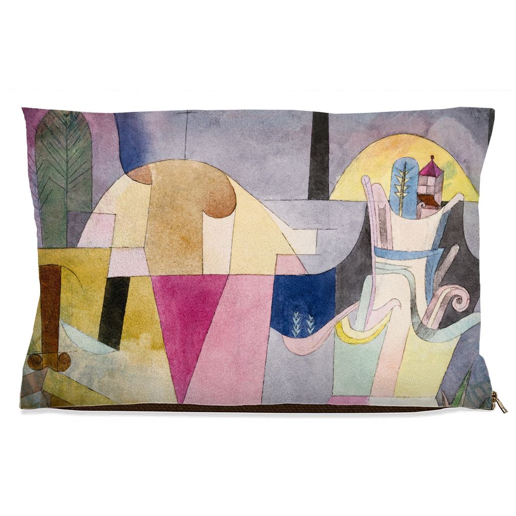 Premium Quality Pet Bed with Removable Washable Pillow Cover | Black Columns by Paul Klee. [FREE US SHIPPING] Dog Beds Pets on Merch Fleece 18x28 inch 