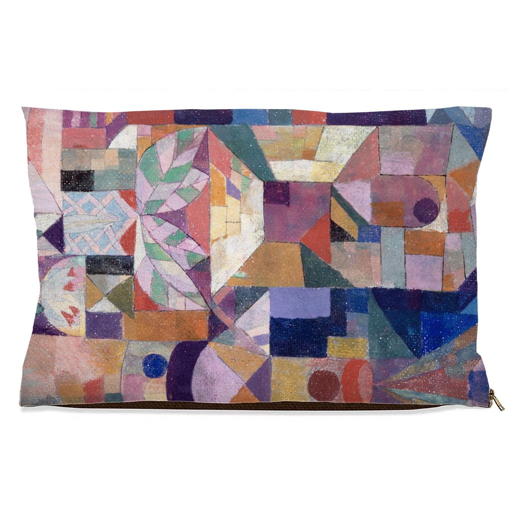 Premium Quality Pet Bed with Removable Washable Pillow Cover | Burggarten by Paul Klee. [FREE US SHIPPING] Dog Beds Pets on Merch Fleece 18x28 inch 