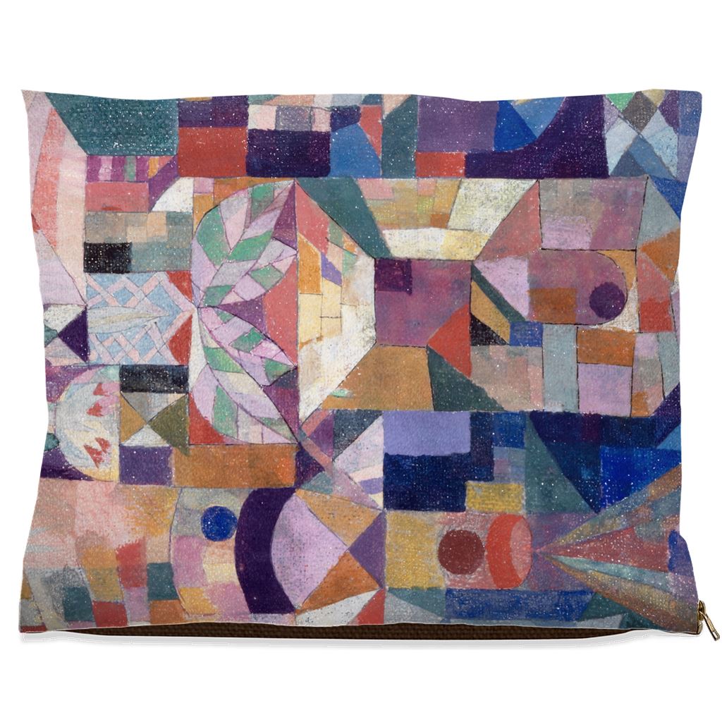 Premium Quality Pet Bed with Removable Washable Pillow Cover | Burggarten by Paul Klee. [FREE US SHIPPING] Dog Beds Pets on Merch Fleece 40x50 inch 