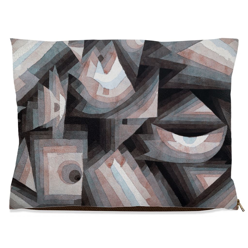 Premium Quality Pet Bed with Removable Washable Pillow Cover | Crystal gradation by Paul Klee. [FREE US SHIPPING] Dog Beds Pets on Merch Fleece 30x40 inch 