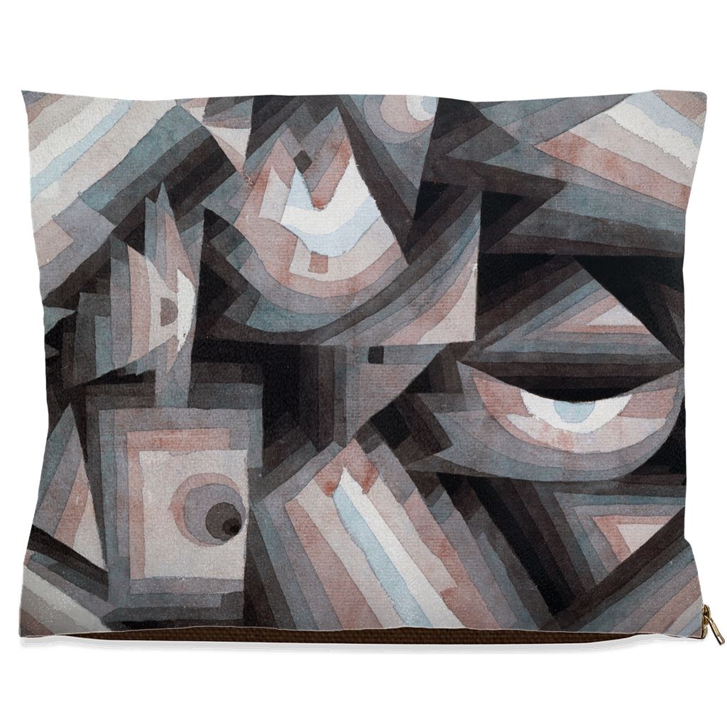 Premium Quality Pet Bed with Removable Washable Pillow Cover | Crystal gradation by Paul Klee. [FREE US SHIPPING] Dog Beds Pets on Merch Fleece 40x50 inch 