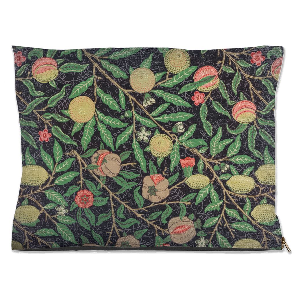 Premium Quality Pet Bed with Removable Washable Pillow Cover | Fruit pattern by William Morris. [FREE US SHIPPING] Dog Beds Pets on Merch Water Resistant 30x40 inch 