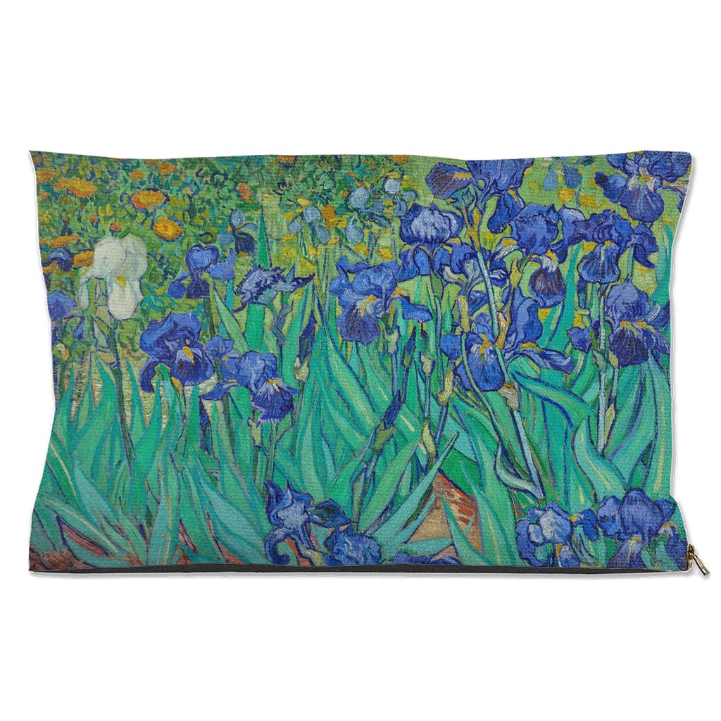 Premium Quality Pet Bed with Removable Washable Pillow Cover. | Irises by Vincent Van Gogh Dog Beds Pets on Merch Water Resistant 18x28 inch 