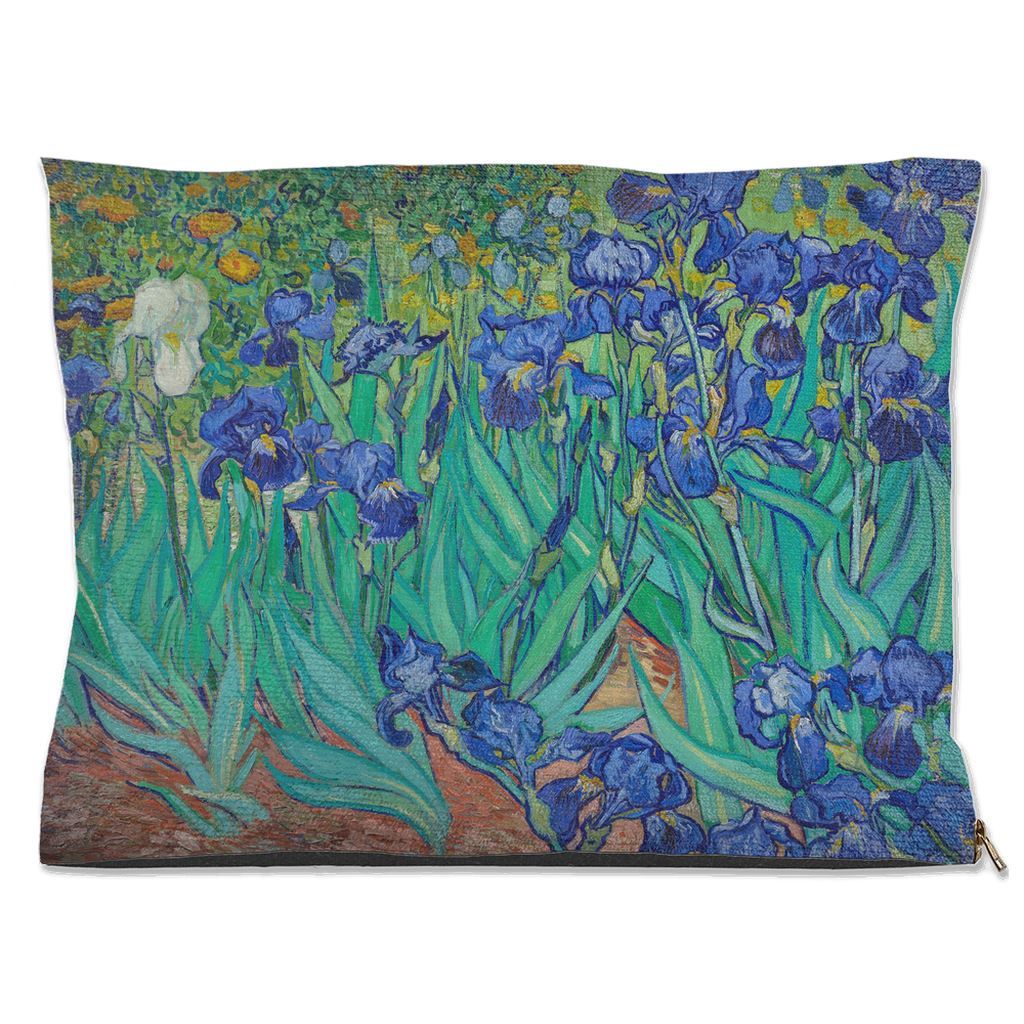 Premium Quality Pet Bed with Removable Washable Pillow Cover. | Irises by Vincent Van Gogh Dog Beds Pets on Merch Water Resistant 30x40 inch 