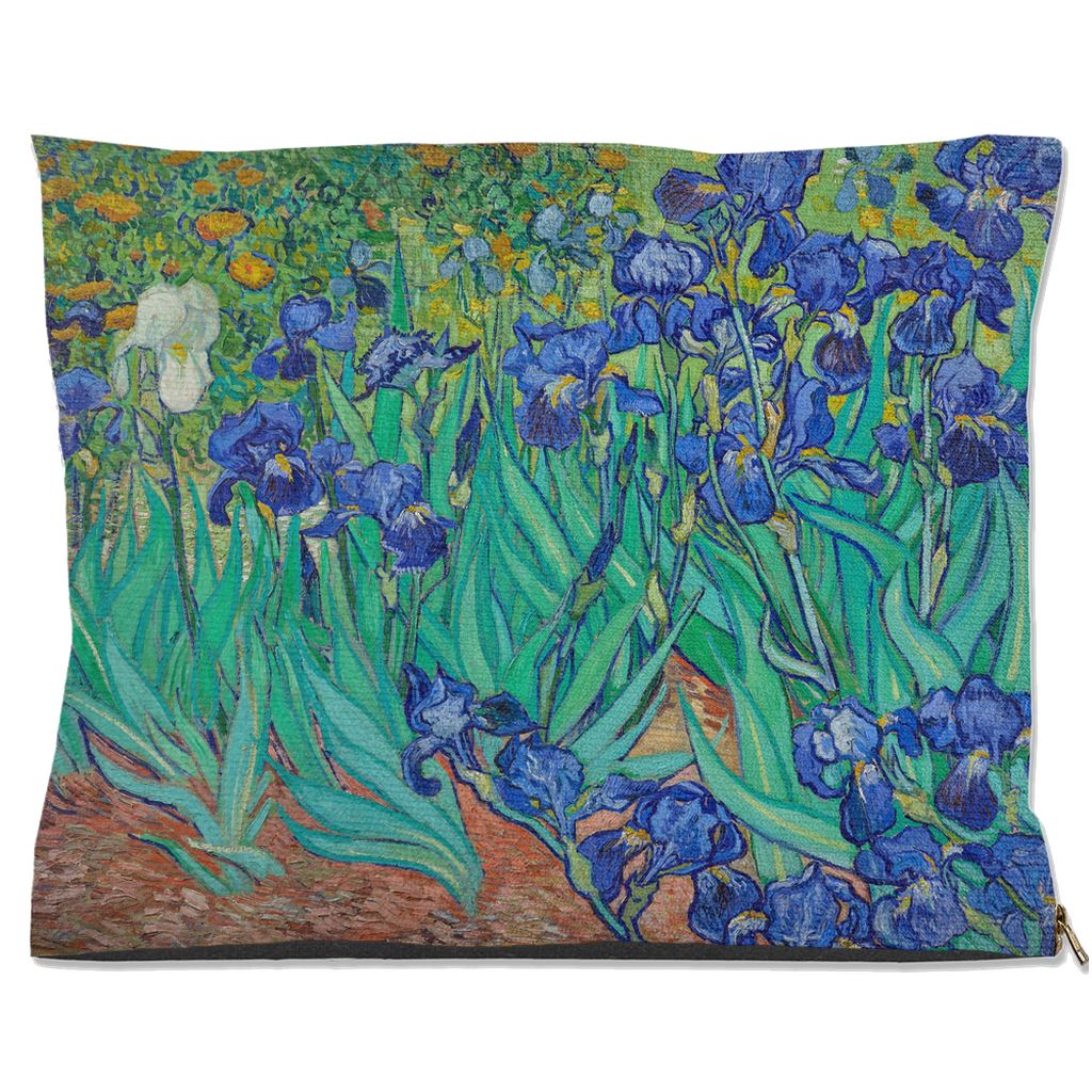 Premium Quality Pet Bed with Removable Washable Pillow Cover. | Irises by Vincent Van Gogh Dog Beds Pets on Merch Water Resistant 40x50 inch 