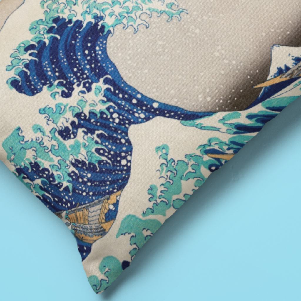 Premium Quality Pet Bed with Removable Washable Pillow Cover | Katsushika Hokusai, The Great Wave off Kanagawa. [FREE US SHIPPING] Dog Beds Pets on Merch 