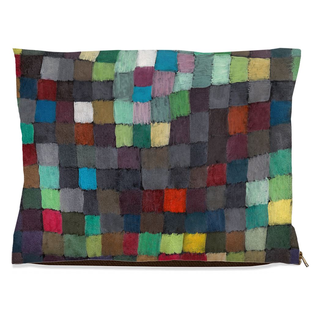 Premium Quality Pet Bed with Removable Washable Pillow Cover | May Picture by Paul Klee. [FREE US SHIPPING] Dog Beds Pets on Merch Fleece 30x40 inch 