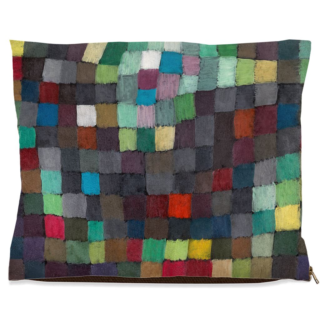 Premium Quality Pet Bed with Removable Washable Pillow Cover | May Picture by Paul Klee. [FREE US SHIPPING] Dog Beds Pets on Merch Fleece 40x50 inch 