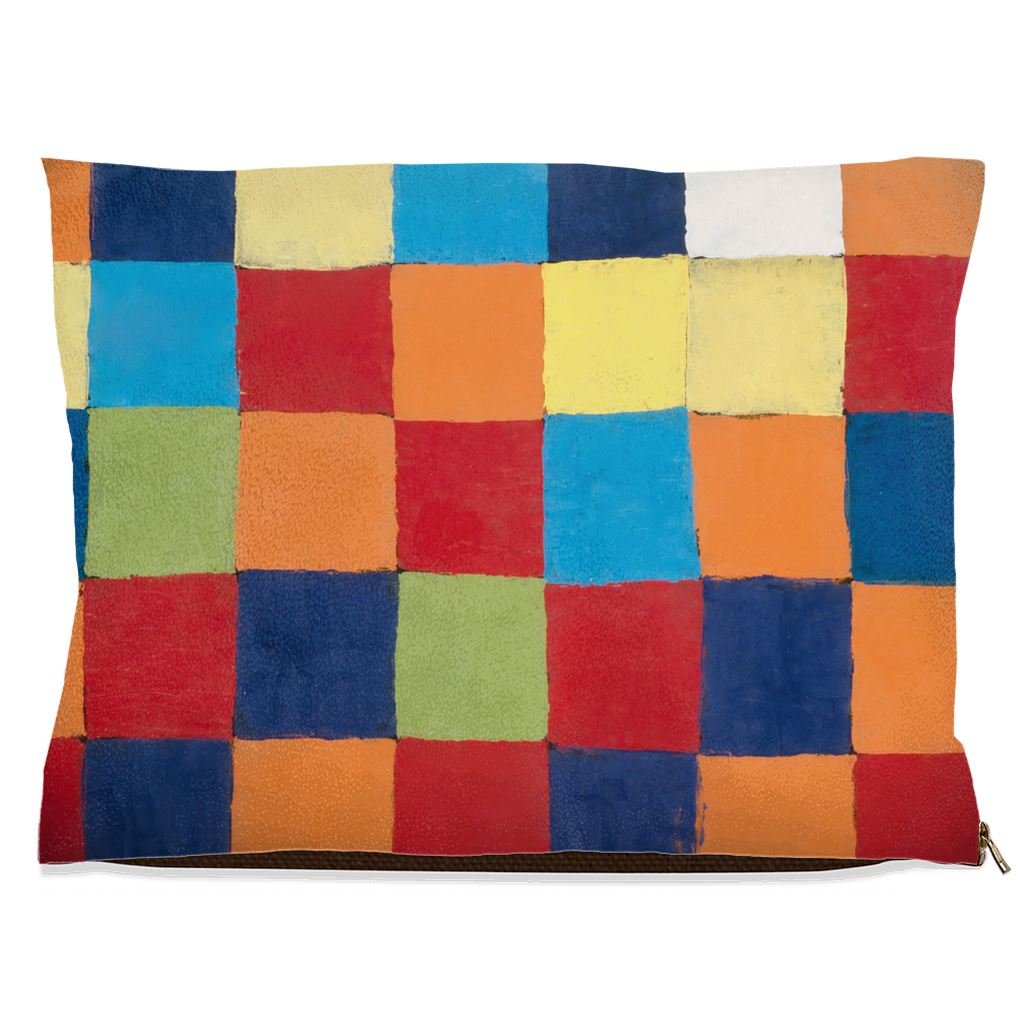 Premium Quality Pet Bed with Removable Washable Pillow Cover | "Qu 1" by Paul Klee. [FREE US SHIPPING] Dog Beds Pets on Merch Fleece 30x40 inch 