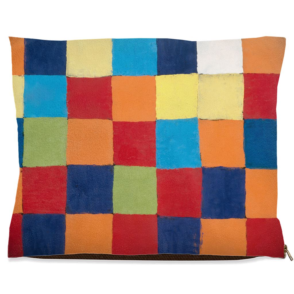 Premium Quality Pet Bed with Removable Washable Pillow Cover | "Qu 1" by Paul Klee. [FREE US SHIPPING] Dog Beds Pets on Merch Fleece 40x50 inch 