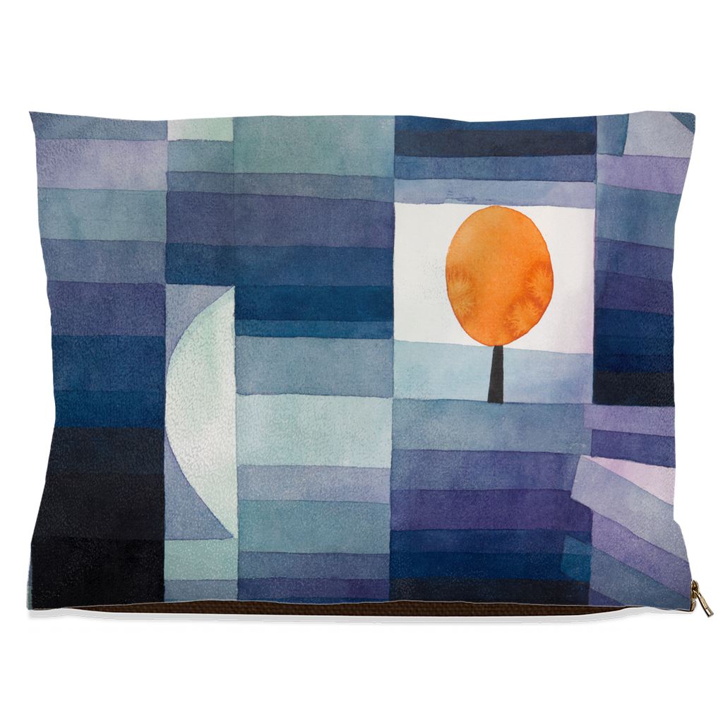 Premium Quality Pet Bed with Removable Washable Pillow Cover | The Harbinger of Autumn by Paul Klee. [FREE US SHIPPING] Dog Beds Pets on Merch Fleece 30x40 inch 