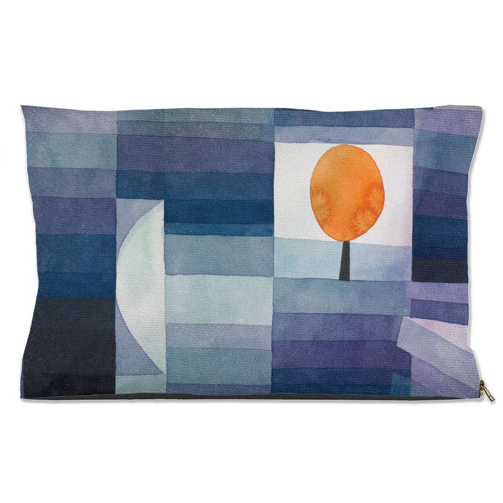 Premium Quality Pet Bed with Removable Washable Pillow Cover | The Harbinger of Autumn by Paul Klee. [FREE US SHIPPING] Dog Beds Pets on Merch Water Resistant 18x28 inch 