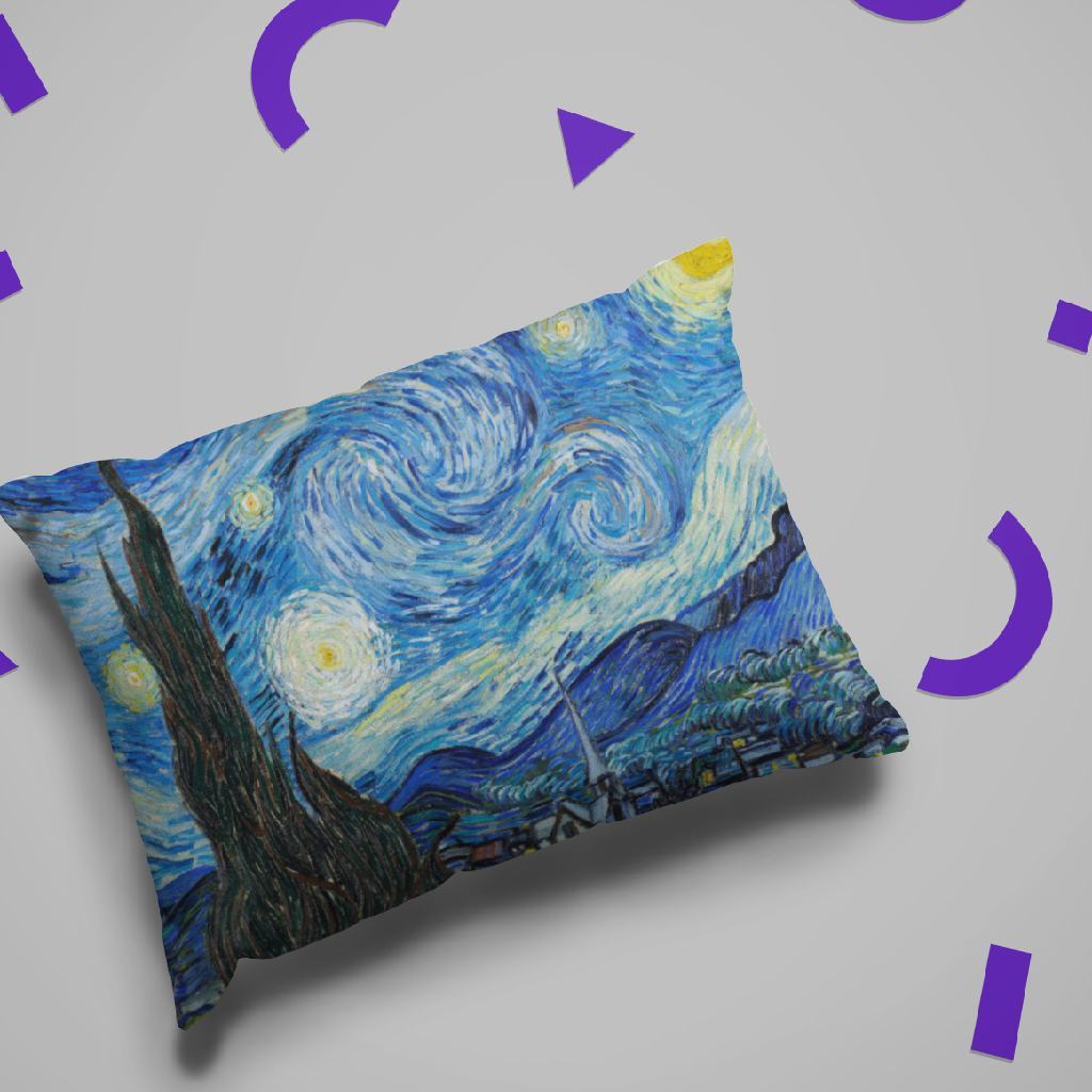 Premium Quality Pet Bed with Removable Washable Pillow Cover | The Starry Night by Vincent Van Gogh. [FREE US SHIPPING] Dog Beds Pets on Merch 