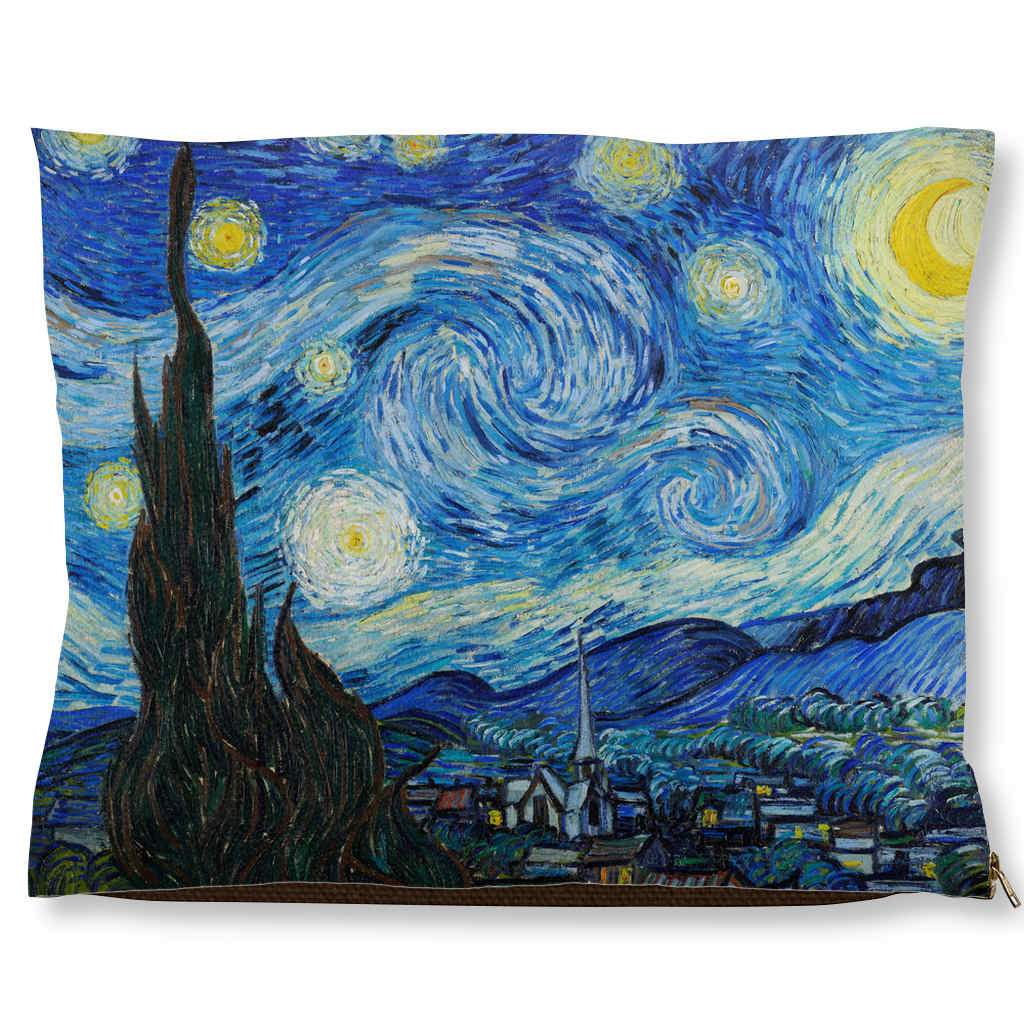 Pet Bed with Removable Washable Pillow Cover | The Starry Night by Vincent Van Gogh