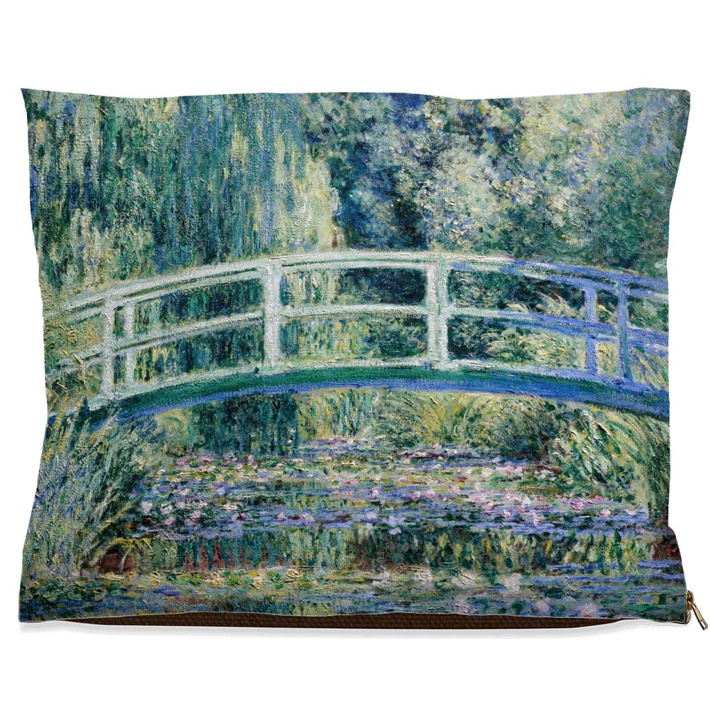 Premium Quality Pet Bed with Removable Washable Pillow Cover | Water Lilies by Claude Monet. [FREE US SHIPPING] Dog Beds Pets on Merch Fleece 40x50 inch 