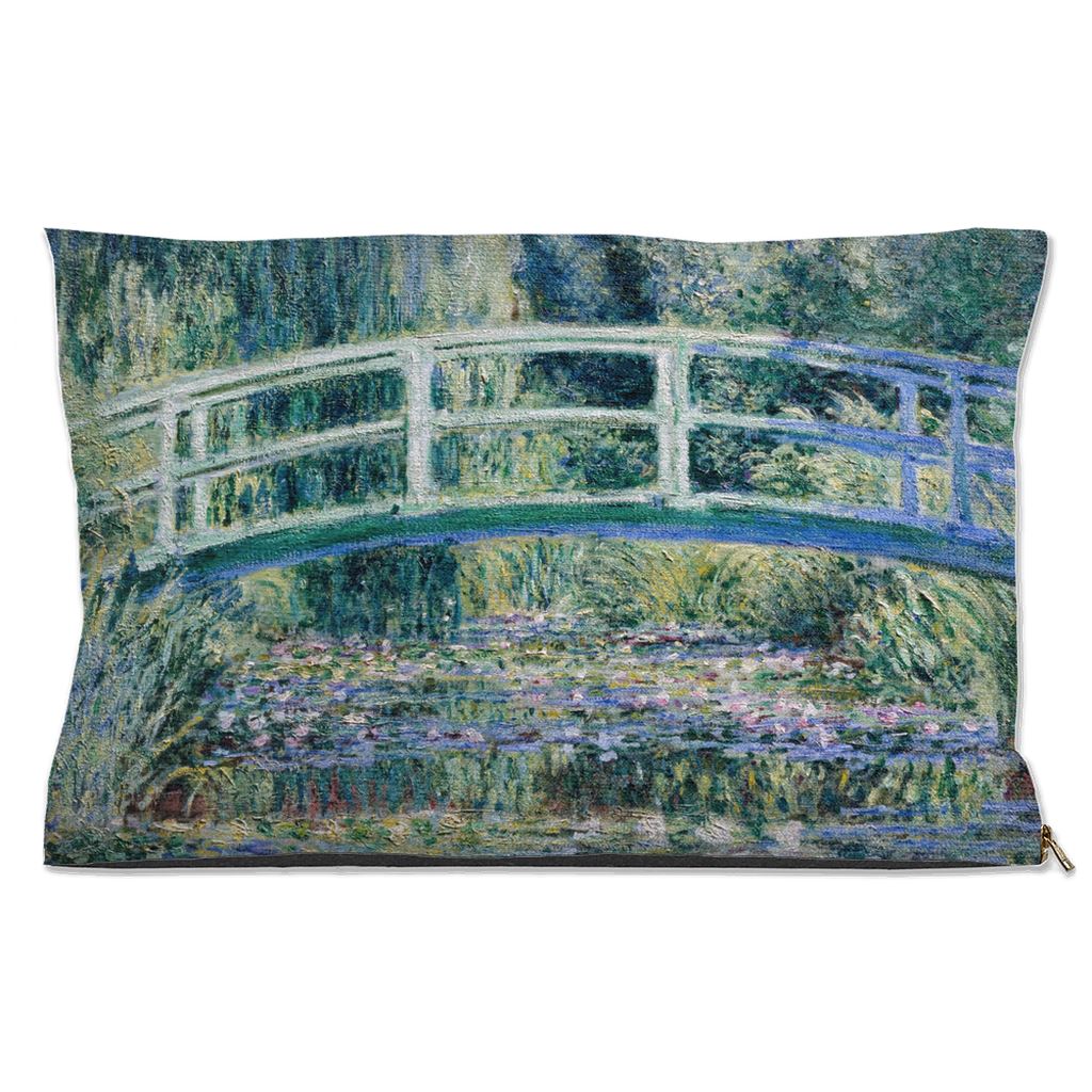 Premium Quality Pet Bed with Removable Washable Pillow Cover | Water Lilies by Claude Monet. [FREE US SHIPPING] Dog Beds Pets on Merch Water Resistant 18x28 inch 