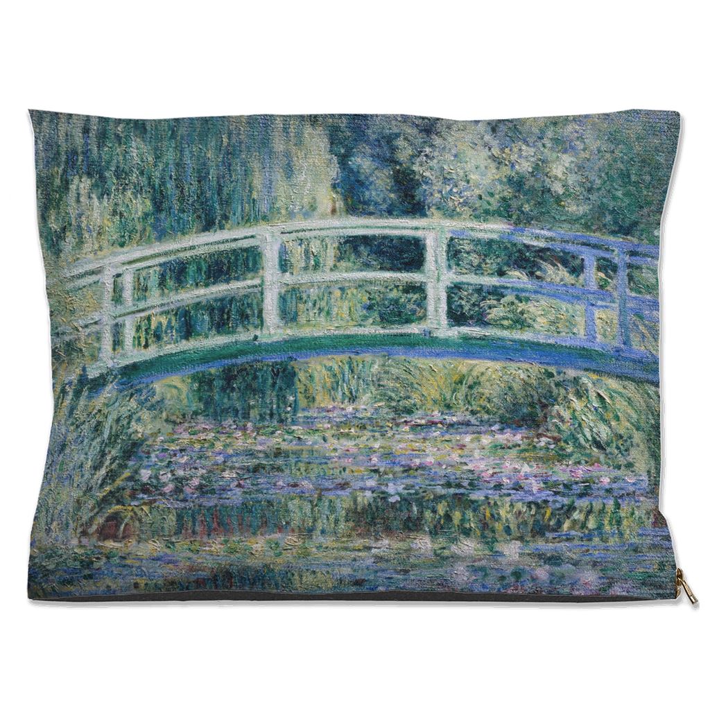 Premium Quality Pet Bed with Removable Washable Pillow Cover | Water Lilies by Claude Monet. [FREE US SHIPPING] Dog Beds Pets on Merch Water Resistant 30x40 inch 