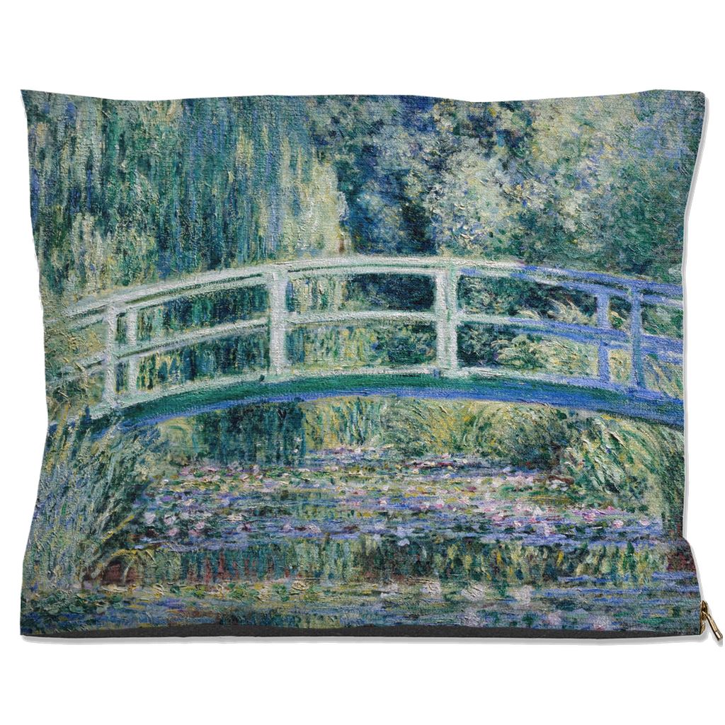 Premium Quality Pet Bed with Removable Washable Pillow Cover | Water Lilies by Claude Monet. [FREE US SHIPPING] Dog Beds Pets on Merch Water Resistant 40x50 inch 